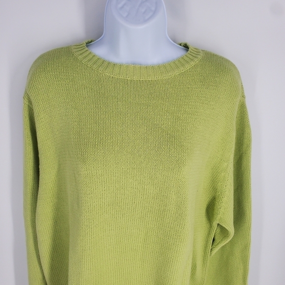 Vintage Essential Elements Sweater Women XL Crew Neck Green - Picture 7 of 7